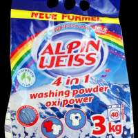 Waschmittel, Vollwaschmittel, Alpinweiss 3 kg= 40 WG Plastikbeutel Wasching Powder Waschpulver